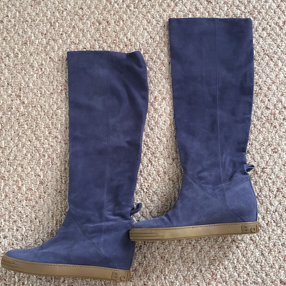 Baldinini Italian blue suede boots size 38.5
